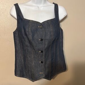 NWT Womens Denim  Button-Up Corset Top size 8